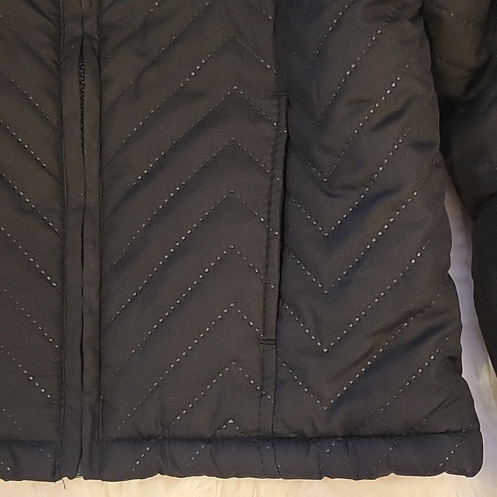 Gymboree Black Quilted Jacket Faux Fur Collar Girls 5/6